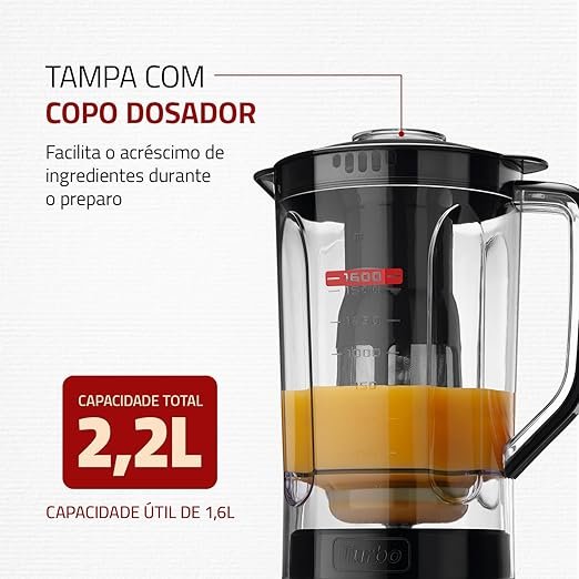 Liquidificador Turbo Power, Mondial, Preto, 550W, 110V - L-99 FB - Imagem 5