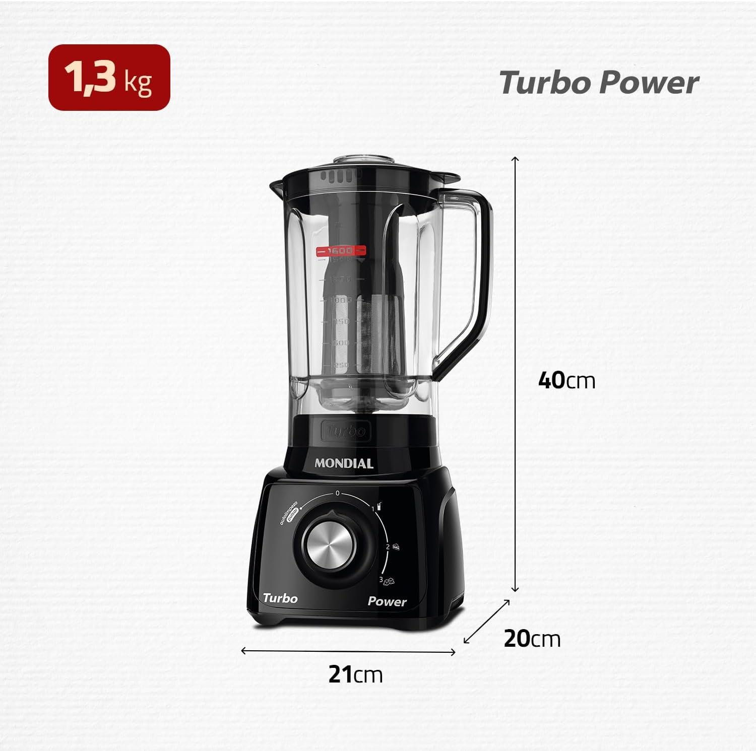 Liquidificador Turbo Power, Mondial, Preto, 550W, 110V - L-99 FB - Imagem 6