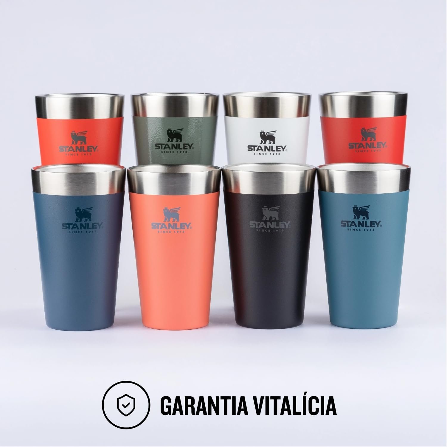 Stanley - Copo de cerveja isolado, copo empilhável Stay Chill de 473 ml, para bebidas quentes ou frias, Stainless Steel - Imagem 3