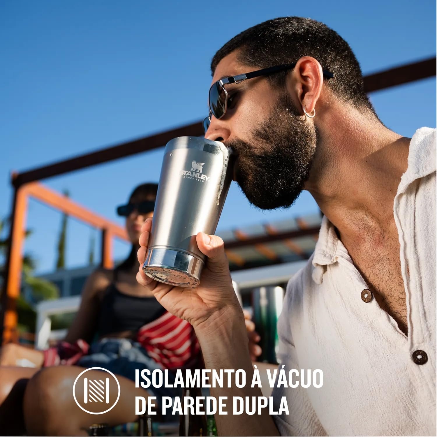 Stanley - Copo de cerveja isolado, copo empilhável Stay Chill de 473 ml, para bebidas quentes ou frias, Stainless Steel - Imagem 4