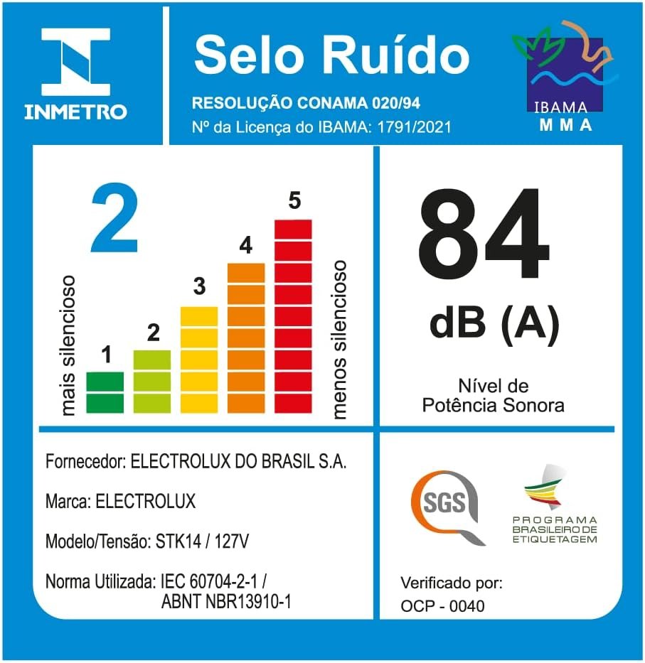Aspirador pó vertical com fio portátil de mão 2 em 1 1450W cabo 5m capacidade 1,6L filtro HEPA Electrolux STK14 Azul Denim 127v - Imagem 7