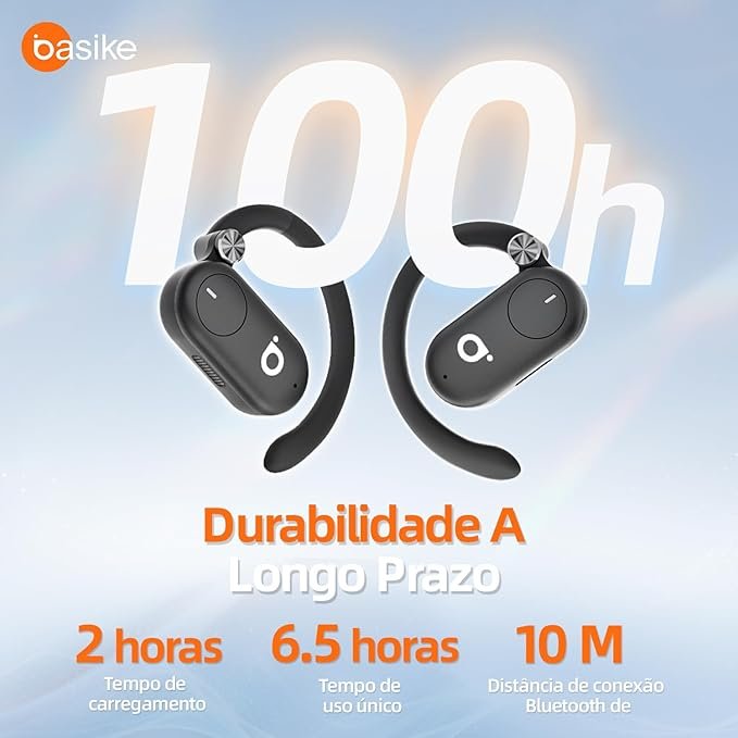 Fones de Ouvido Sem Fio Basike D91, Bluetooth 5.4, Estéreo Hi-Fi, Tela LED, 100h Standby, Leve e Confortável, Ideal para Corrida e Exercícios - Imagem 5