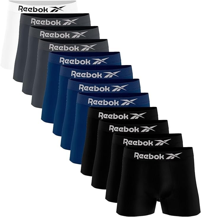 Kit 12 Cuecas Boxer Reebok Masculinas Microfibra Adulto Box Sem Costura - Imagem 4