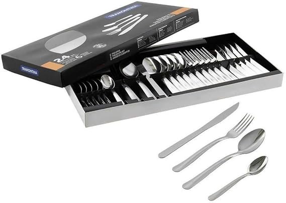 Faqueiro em Aço Inox Búzios com 24 Peças