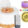 Difusor De Aromas 3 em 1 Umidificador De Ar Ultra-Sônico 500ML, Difusor De Óleo Essencial e Abajur de Led com Lâmpada Colorida e Controle Remoto