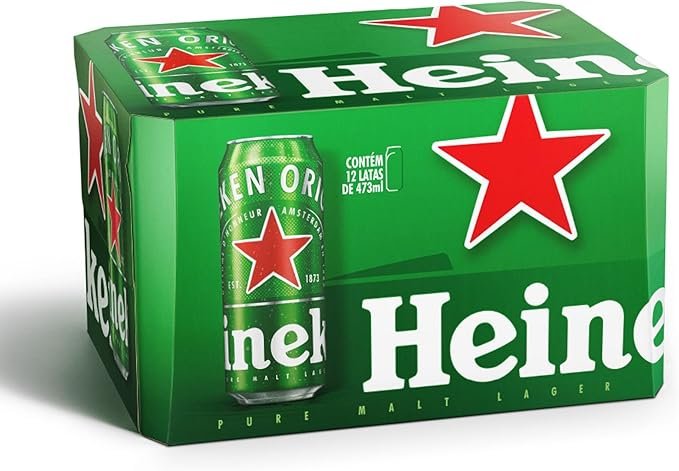 Heineken Cerveja Pilsen, Lata 473ml, Pack 12 Unidades