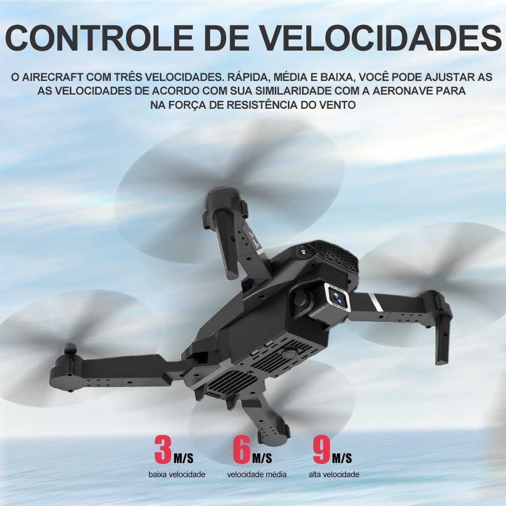 Mini Drone E88 Full Hd Câmera 2 Baterias Cor Preto - Imagem 9