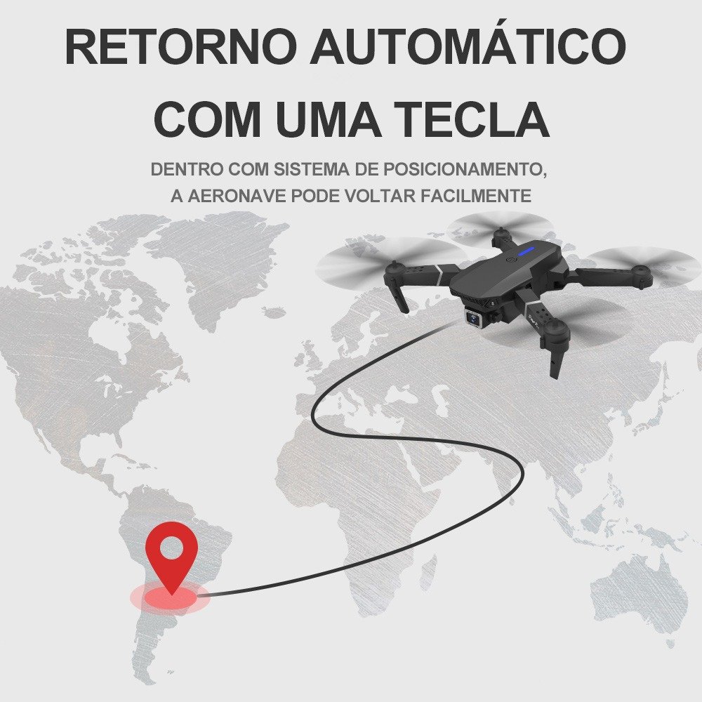 Mini Drone E88 Full Hd Câmera 2 Baterias Cor Preto - Imagem 6