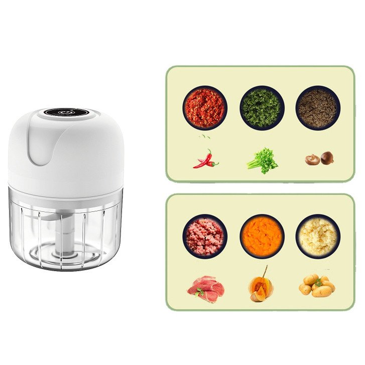 Mini Processador Triturador Sem Fio Elétrico 250ML De Alimentos Para Legumes Alho Gengibre - Imagem 5