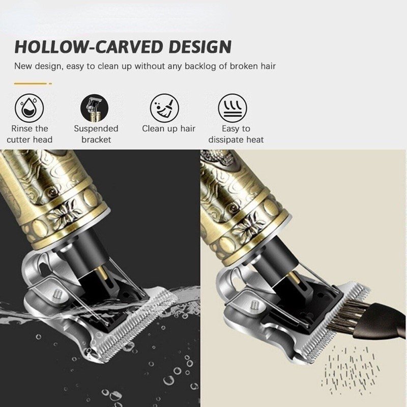 Máquina de Cortar Cabelo Barbeiro Dragão Profissional Elétrica Bateria Recarregável - Imagem 7