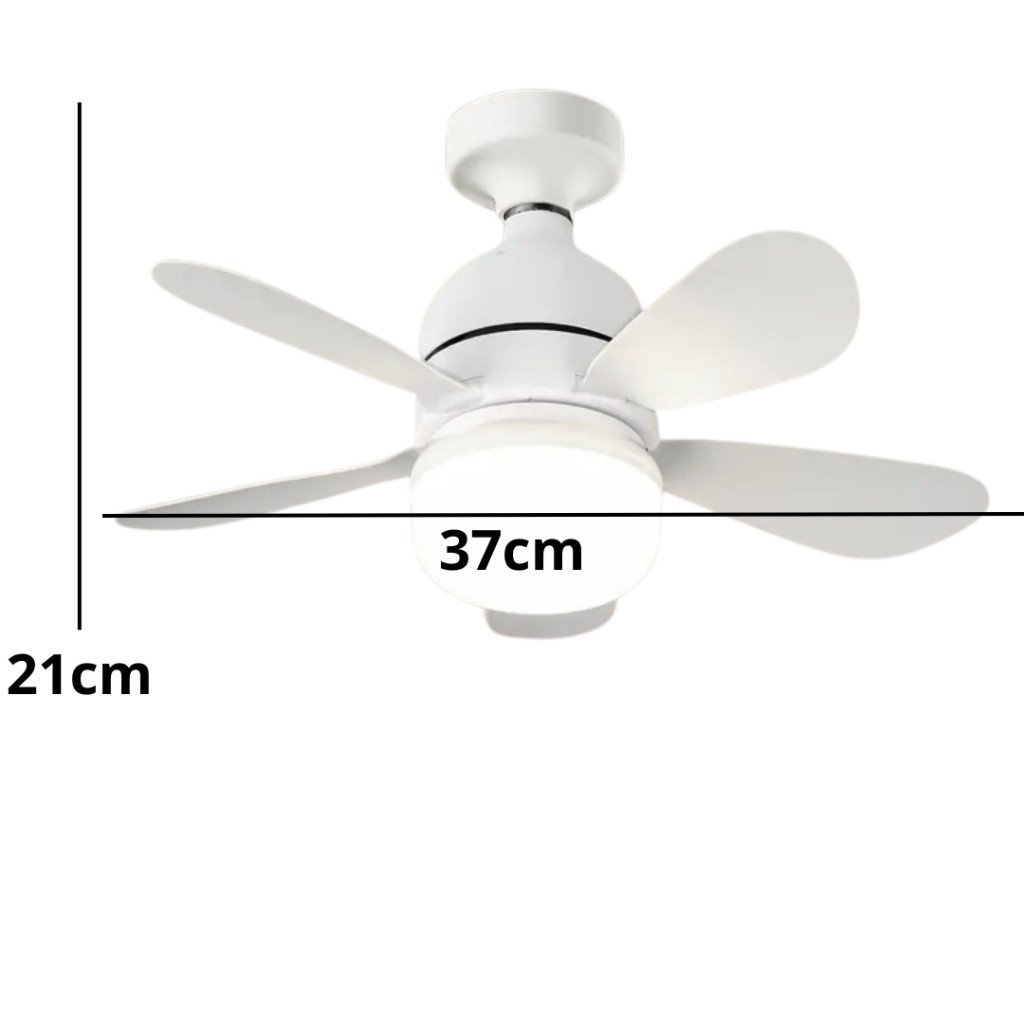 Ventilador de teto Com Luz para Pequenos Espaços (6 Hélices) Controle Remoto Bivolt LED 110V-220V - Imagem 4